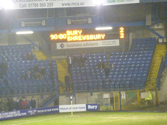 Bury FC - Shrewsbury Town, Gigg Lane, League One, 21/12/2012