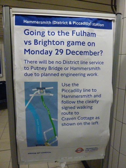 Fulham FC - Brighton & Hove Albion, Craven Cottage, Championship, 29/12/2014